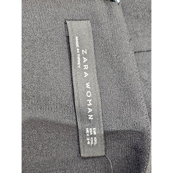 Women's XXL Zara Woman Black Tassel Hem Short Sleeve SS Shift Shirt Dress EUC - Picture 7 of 7